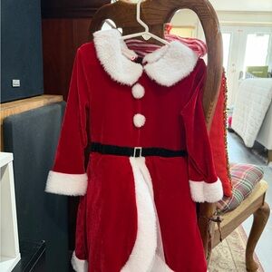 Blueberi Boulevard Festive Red Dress with White Trim